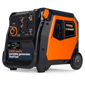 Generac 3800 Watt Inverter Generator Dual Fuel Electric Start with COSense Carbon Monoxide Shutdown 50-State | IQ3800DF